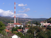 Zvecan vue de la chemine usine Trepca